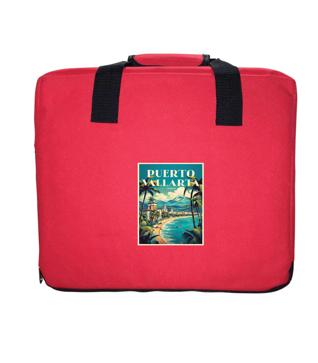 Puerto Vallarta Mexico Design C Souvenir Destination Seat Cushion Red