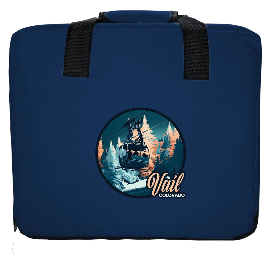 Vail Colorado Design C Souvenir Destination Seat Cushion Navy