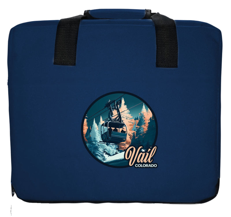 Vail Colorado Design C Souvenir Destination Seat Cushion Navy