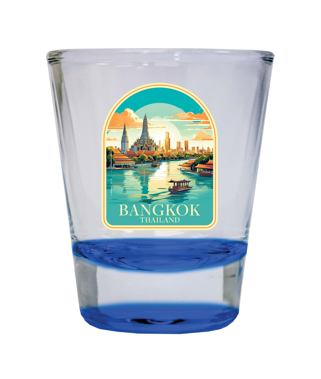Bangkok Thailand A Souvenir 1.5 Ounce Shot Glass Round