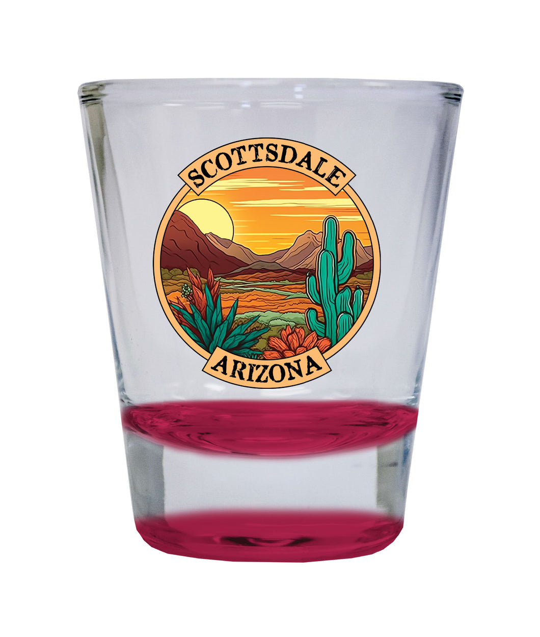 Scottsdale Arizona Souvenir 1.5 Ounce Shot Glass Round