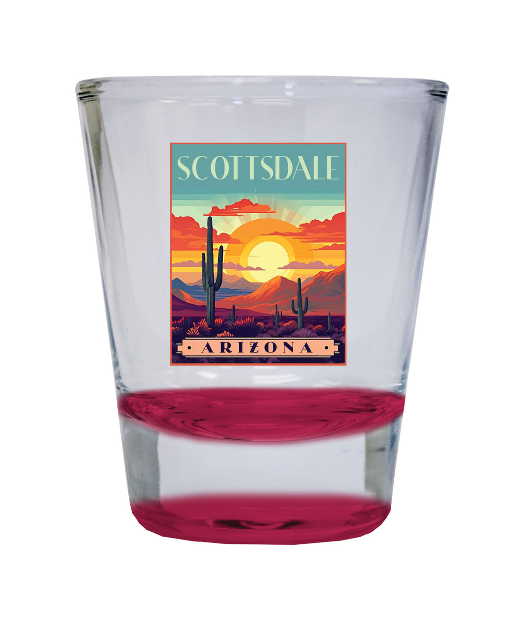 Scottsdale Arizona Souvenir 1.5 Ounce Shot Glass Round