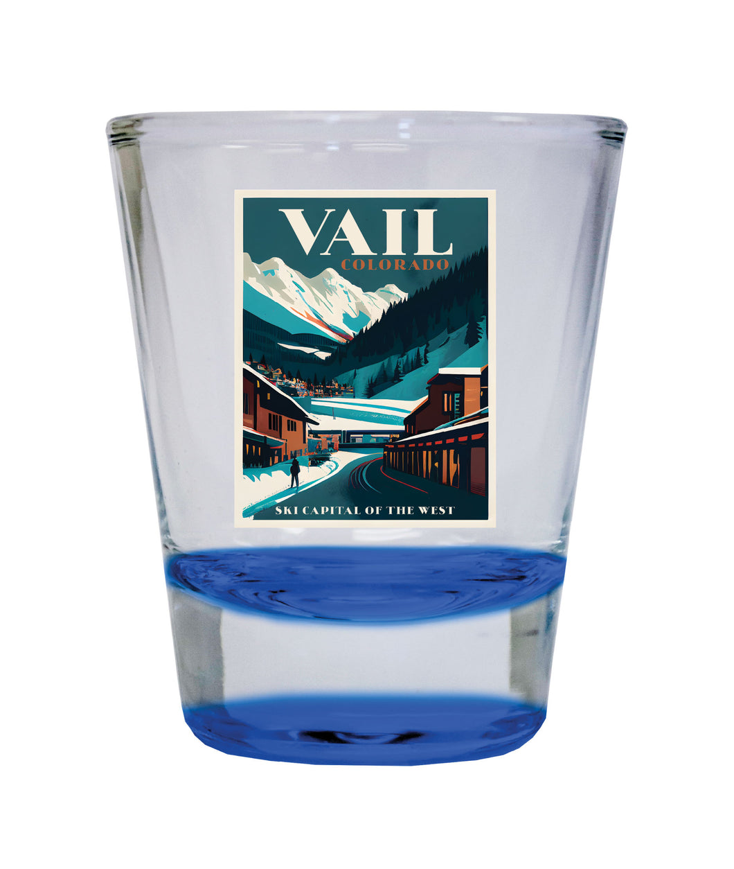 Vail Colorado Souvenir 1.5 Ounce Shot Glass Round