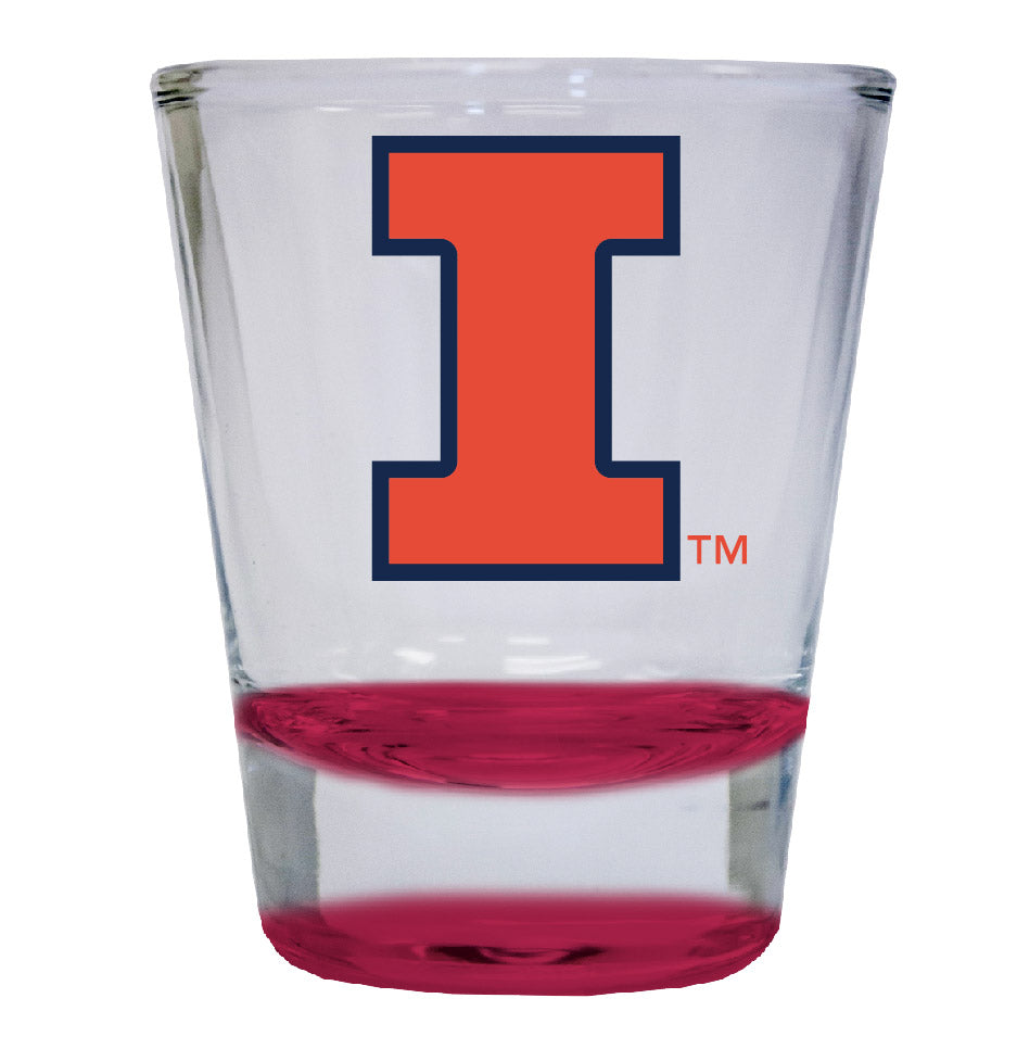 Illinois Fighting Illini  2 ounce Color Etched Shot Glasses