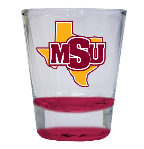 Midwestern State University Mustangs NCAA Legacy Edition 2oz Round Base Shot Glass Red