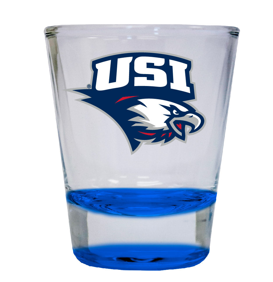 University of Southern Indiana NCAA Legacy Edition 2oz Round Base Shot Glass Blue