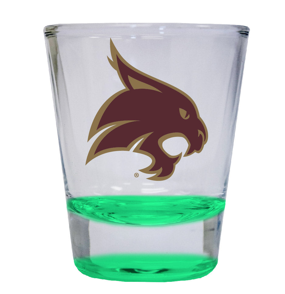 Texas State Bobcats NCAA Legacy Edition 2oz Round Base Shot Glass Green