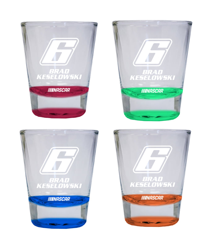 Nascar #6 Brad Keselowski Color Etched Shot Glasses New For 2022