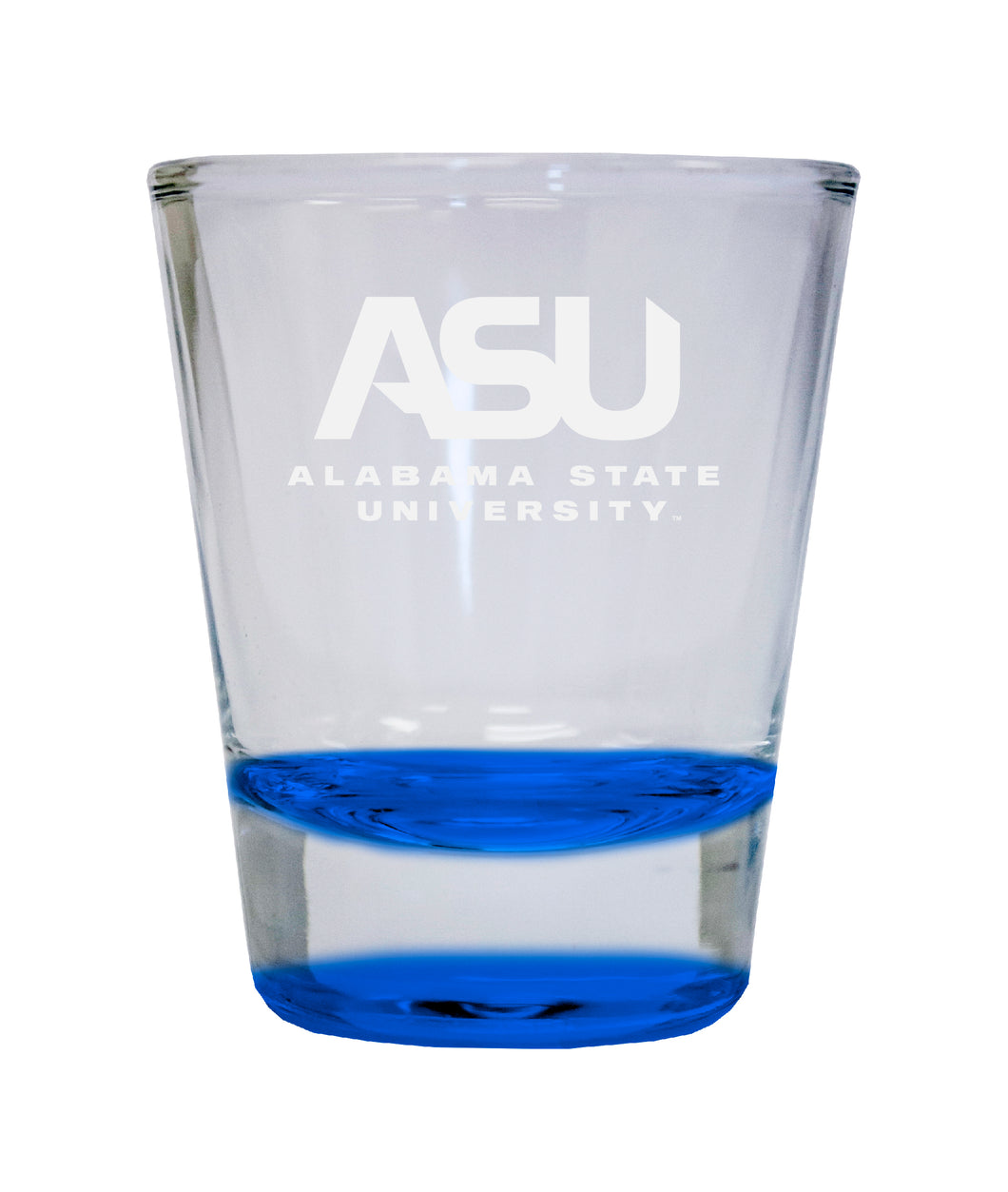 Alabama State University Etched Round Shot Glass 2 oz Blue