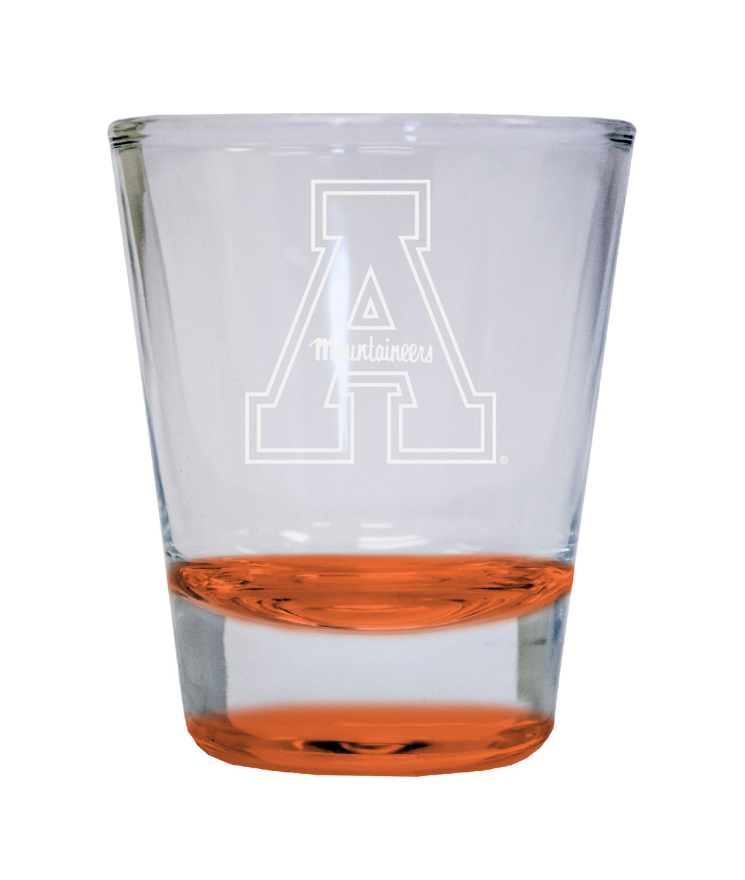 Appalachian State Etched Round Shot Glass 2 oz Orange