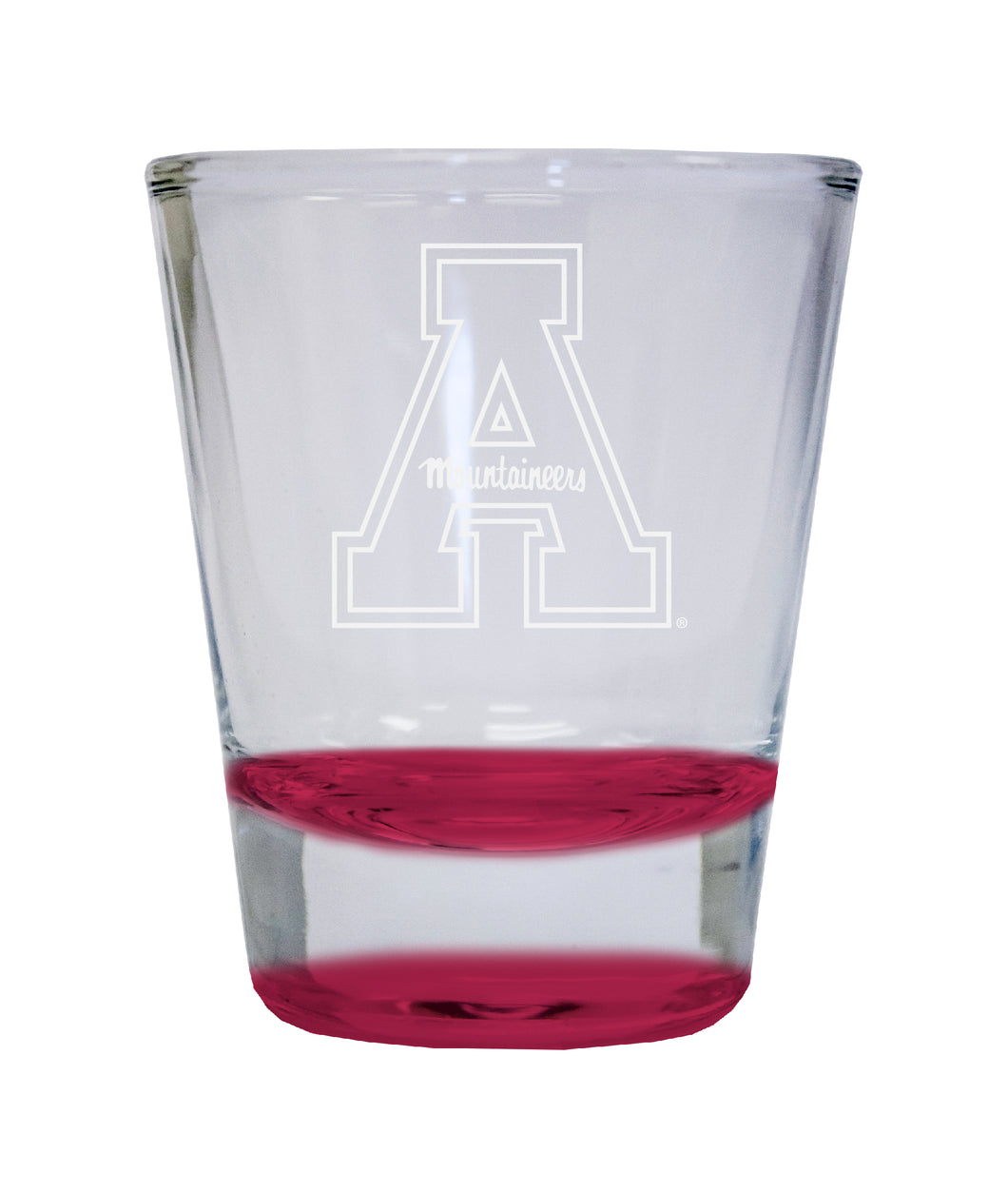 Appalachian State Etched Round Shot Glass 2 oz Red