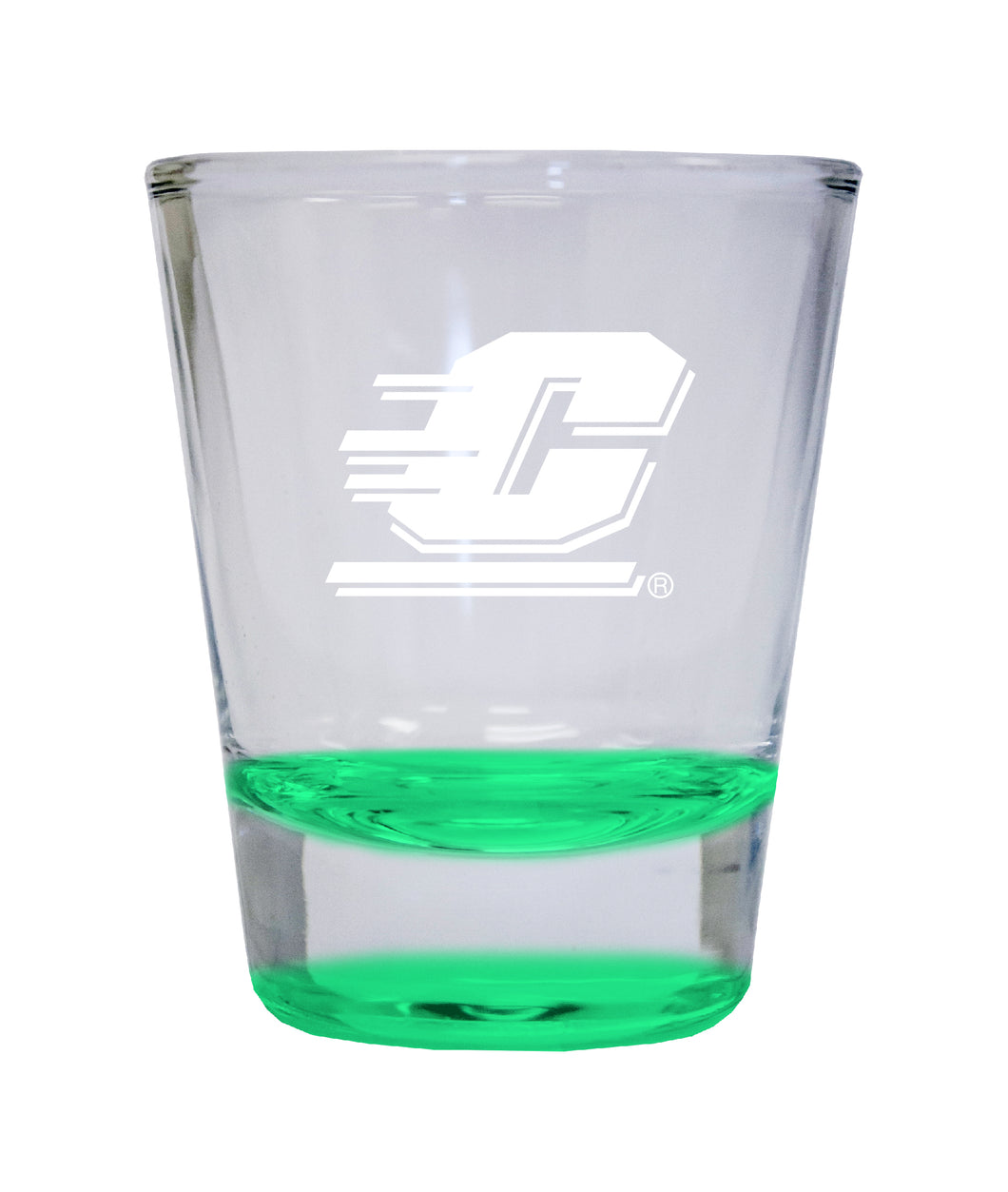 Central Michigan University Etched Round Shot Glass 2 oz Green
