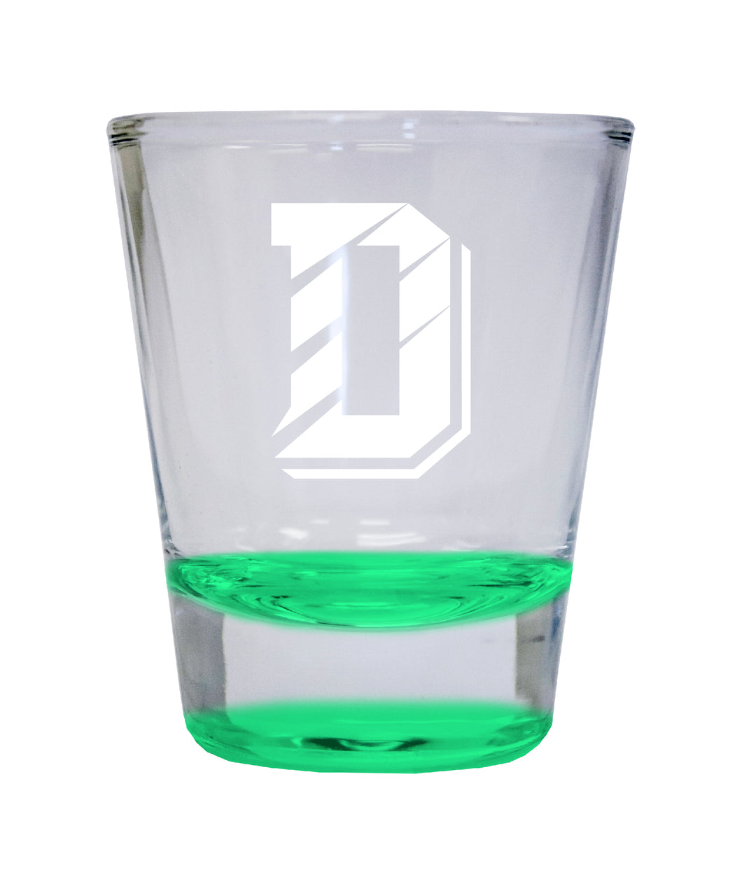Davidson College Etched Round Shot Glass 2 oz Green