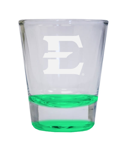 NCAA East Tennessee State University Collector's 2oz Laser-Engraved Spirit Shot Glass Green
