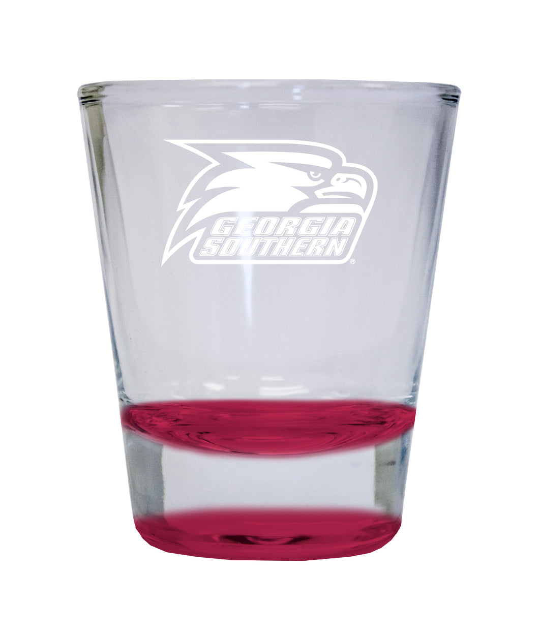 Georgia Southern Eagles Etched Round Shot Glass 2 oz Red