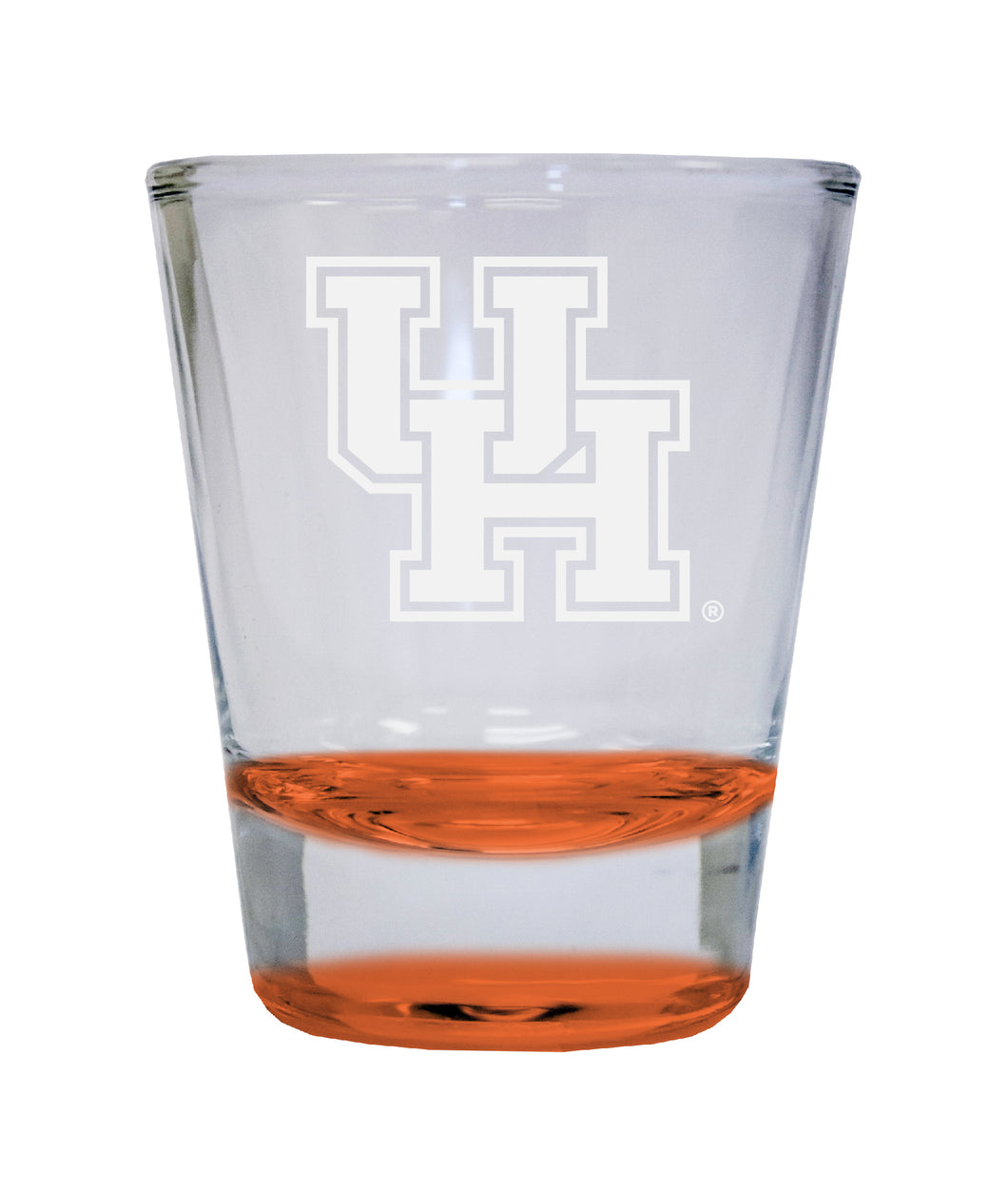 University of Houston Etched Round Shot Glass 2 oz Orange
