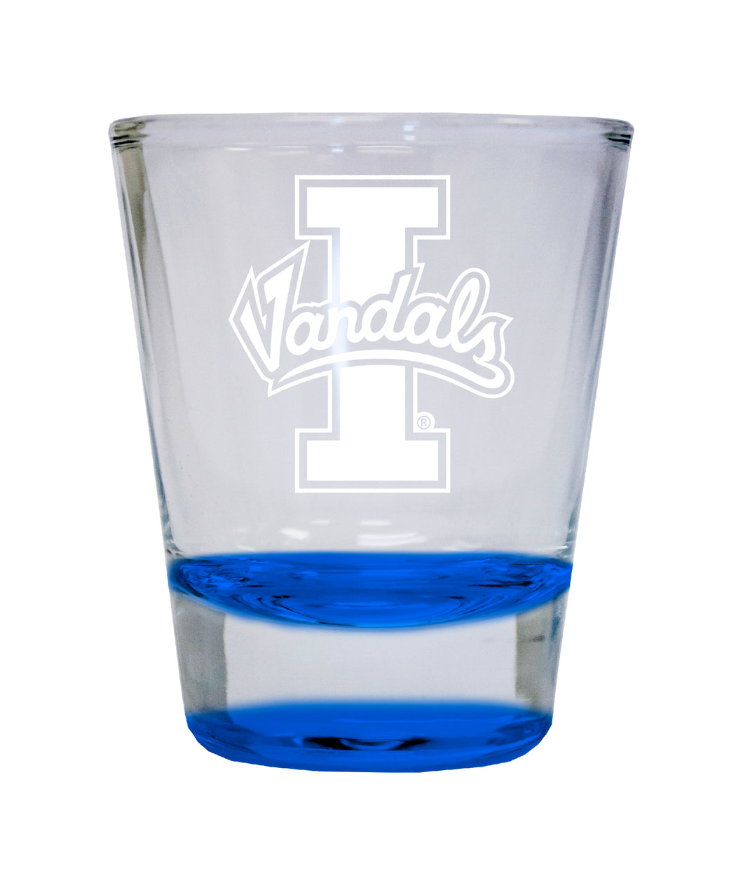 Idaho Vandals Etched Round Shot Glass 2 oz Blue