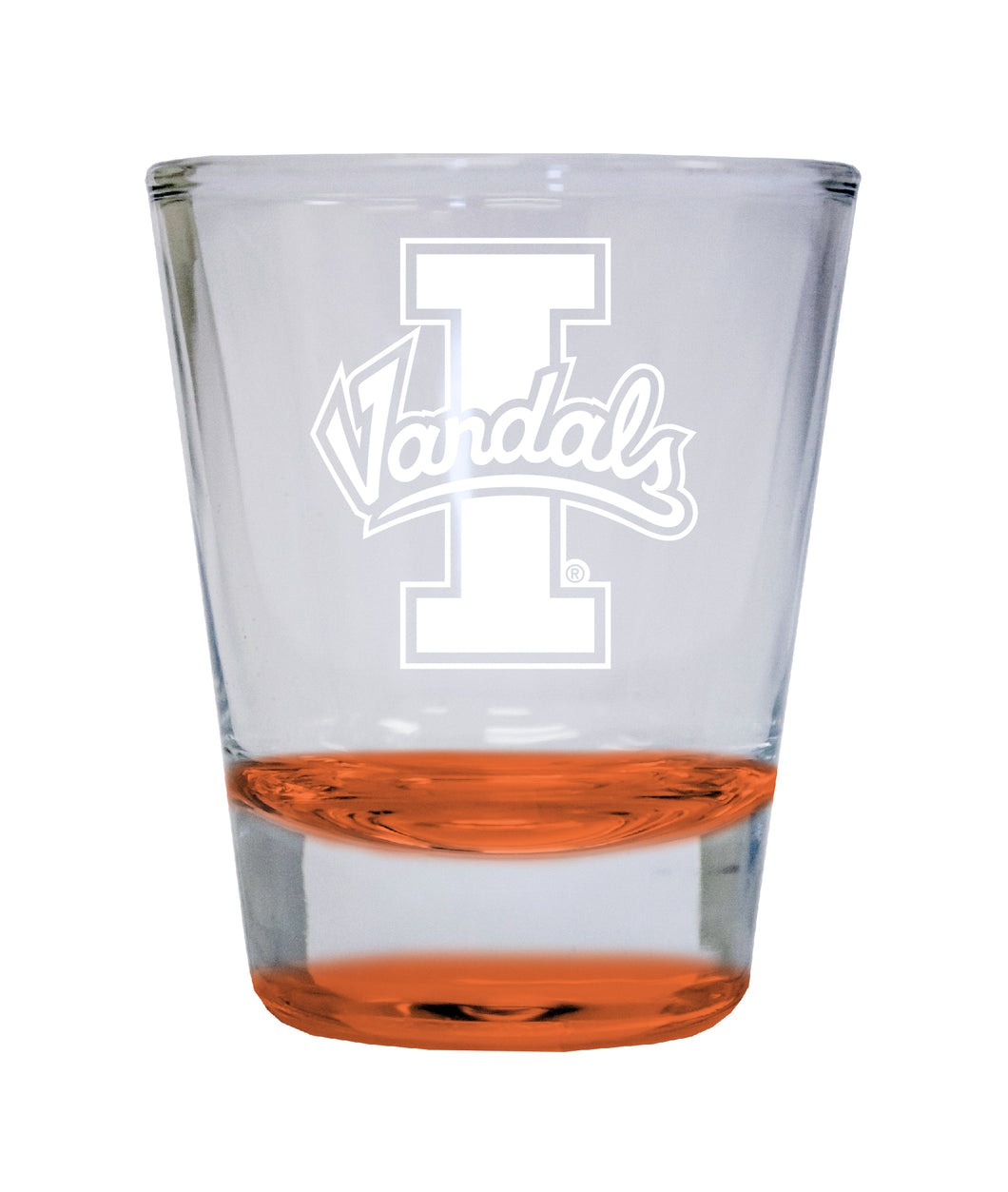 Idaho Vandals Etched Round Shot Glass 2 oz Orange