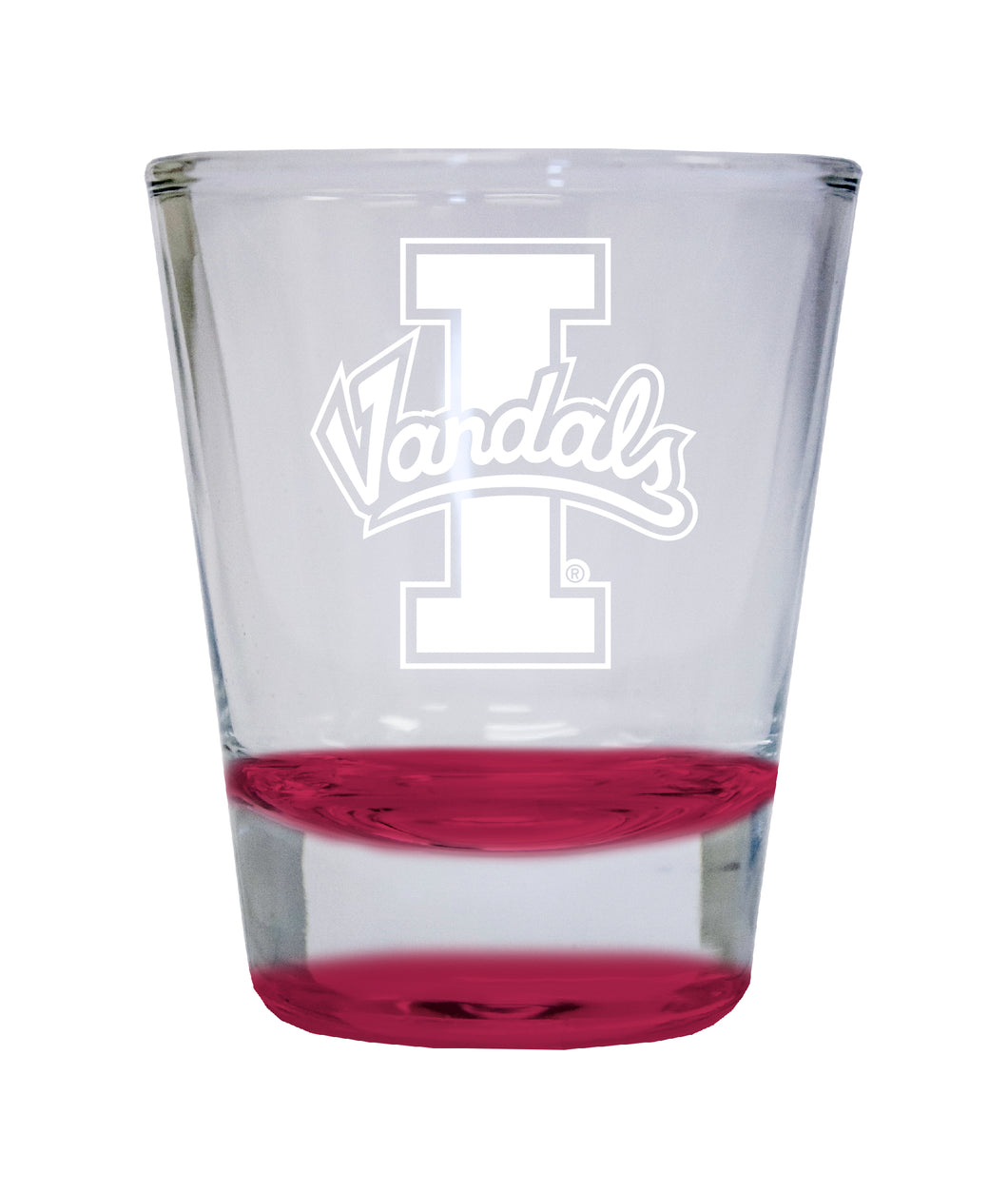Idaho Vandals Etched Round Shot Glass 2 oz Red