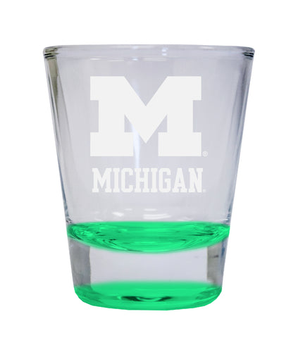 NCAA Michigan Wolverines Collector's 2oz Laser-Engraved Spirit Shot Glass Green