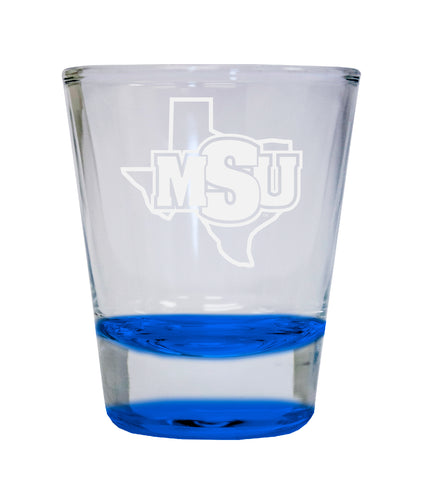 NCAA Midwestern State University Mustangs Collector's 2oz Laser-Engraved Spirit Shot Glass Blue