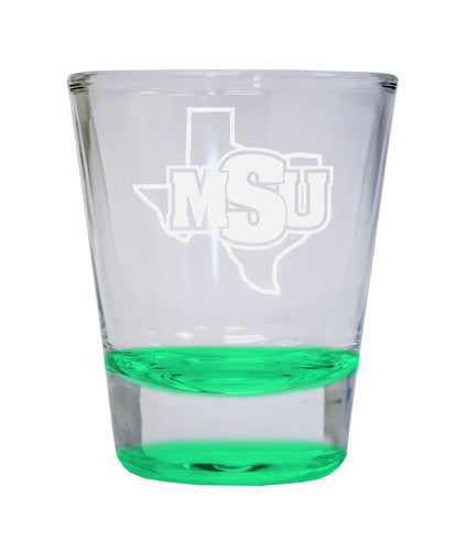 NCAA Midwestern State University Mustangs Collector's 2oz Laser-Engraved Spirit Shot Glass Green