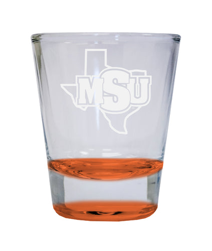 NCAA Midwestern State University Mustangs Collector's 2oz Laser-Engraved Spirit Shot Glass Orange