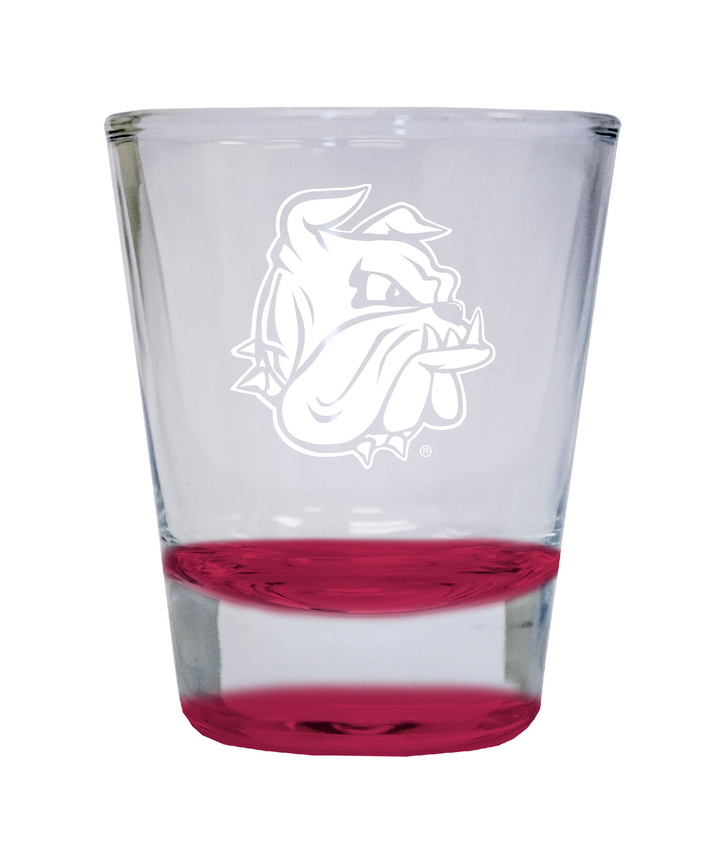 Minnesota Duluth Bulldogs Etched Round Shot Glass 2 oz Red