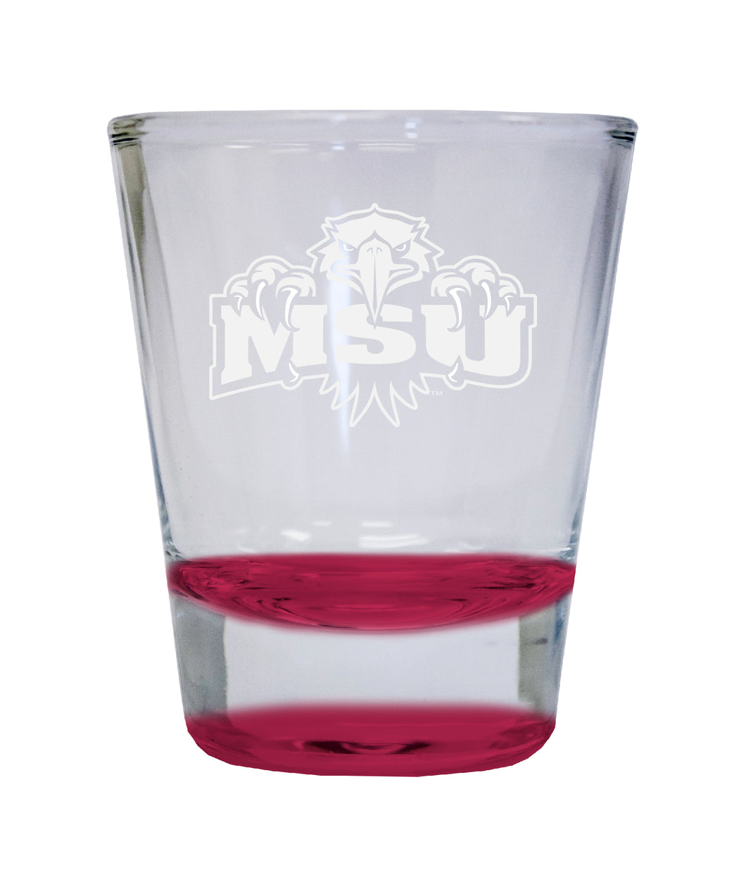 Morehead State University Etched Round Shot Glass 2 oz Red