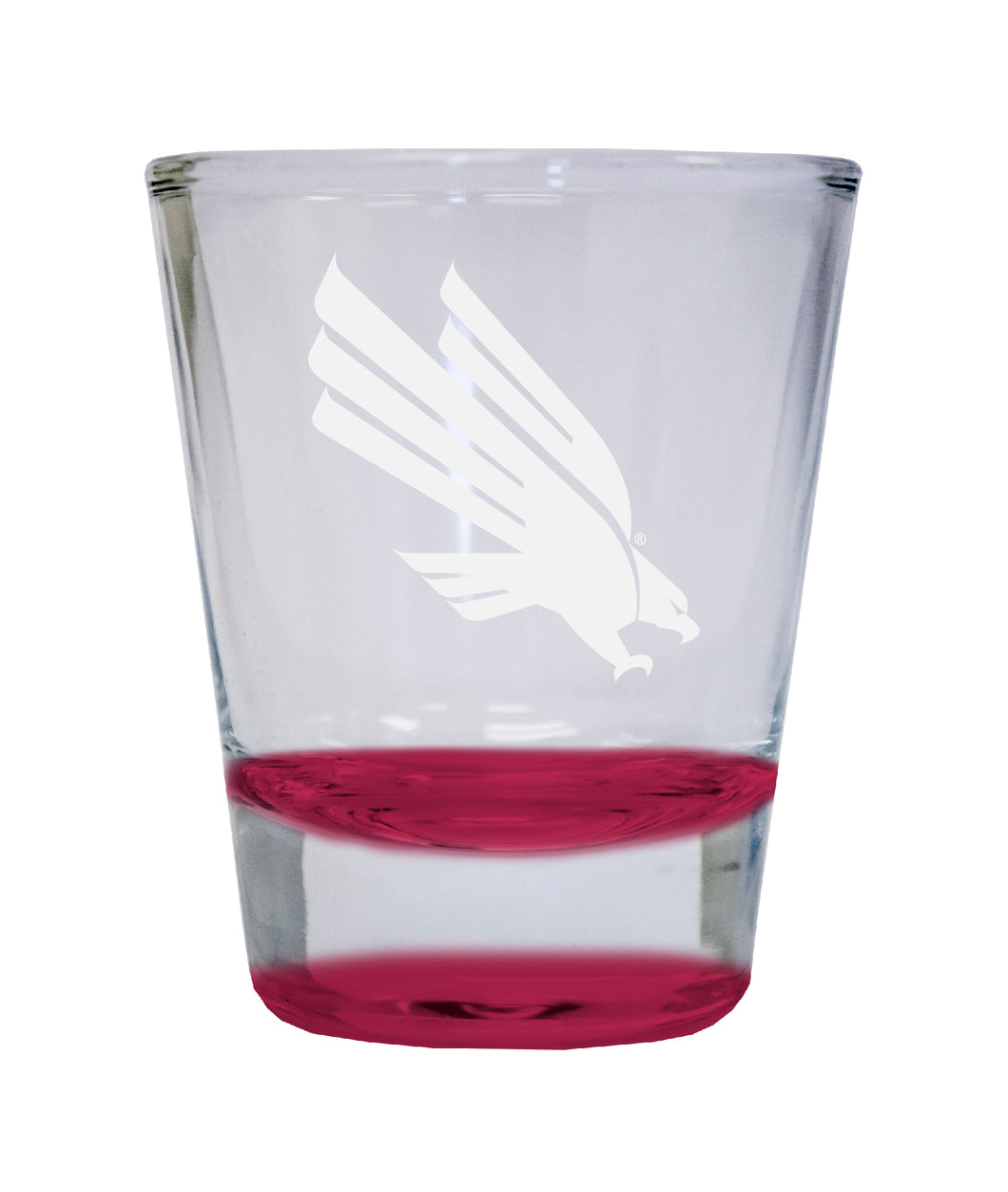 North Texas Etched Round Shot Glass 2 oz Red
