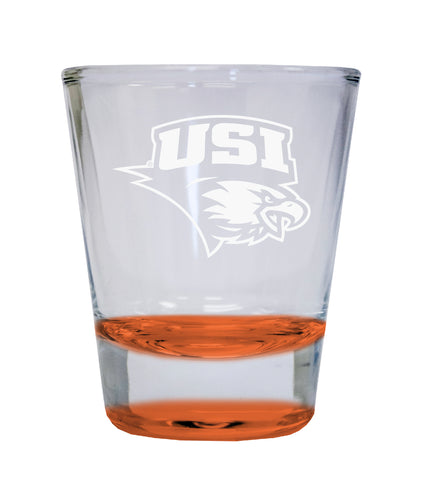 NCAA University of Southern Indiana Collector's 2oz Laser-Engraved Spirit Shot Glass Orange