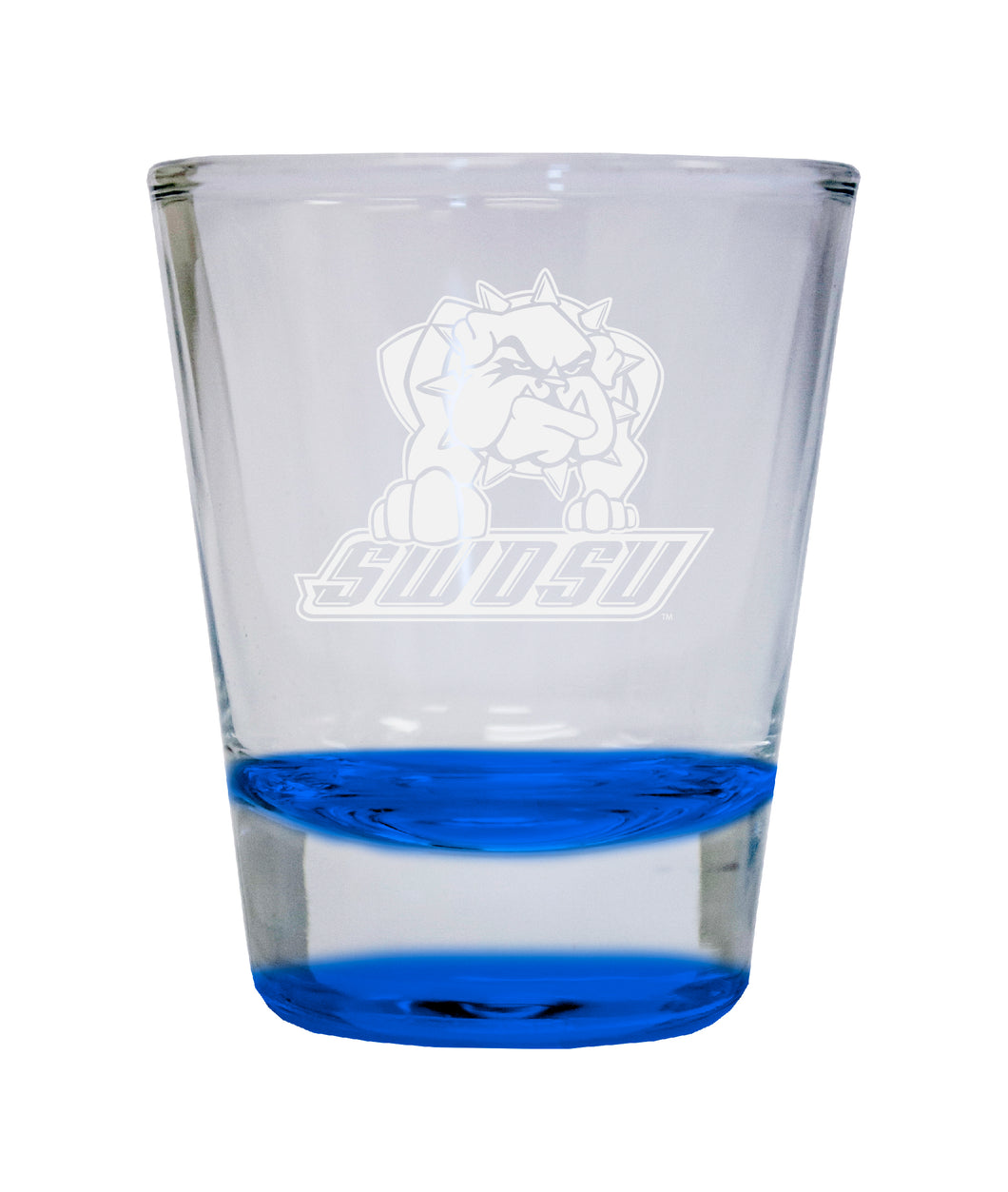 Southwestern Oklahoma State University Etched Round Shot Glass 2 oz Blue