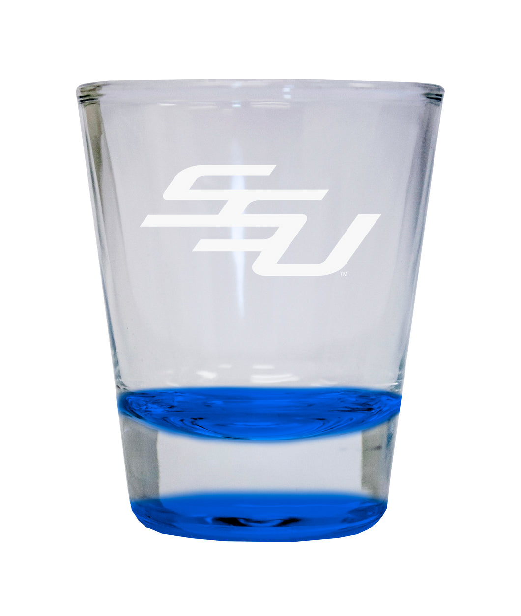 Savannah State University Etched Round Shot Glass 2 oz Blue