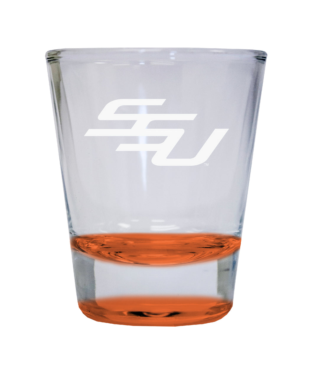 Savannah State University Etched Round Shot Glass 2 oz Orange