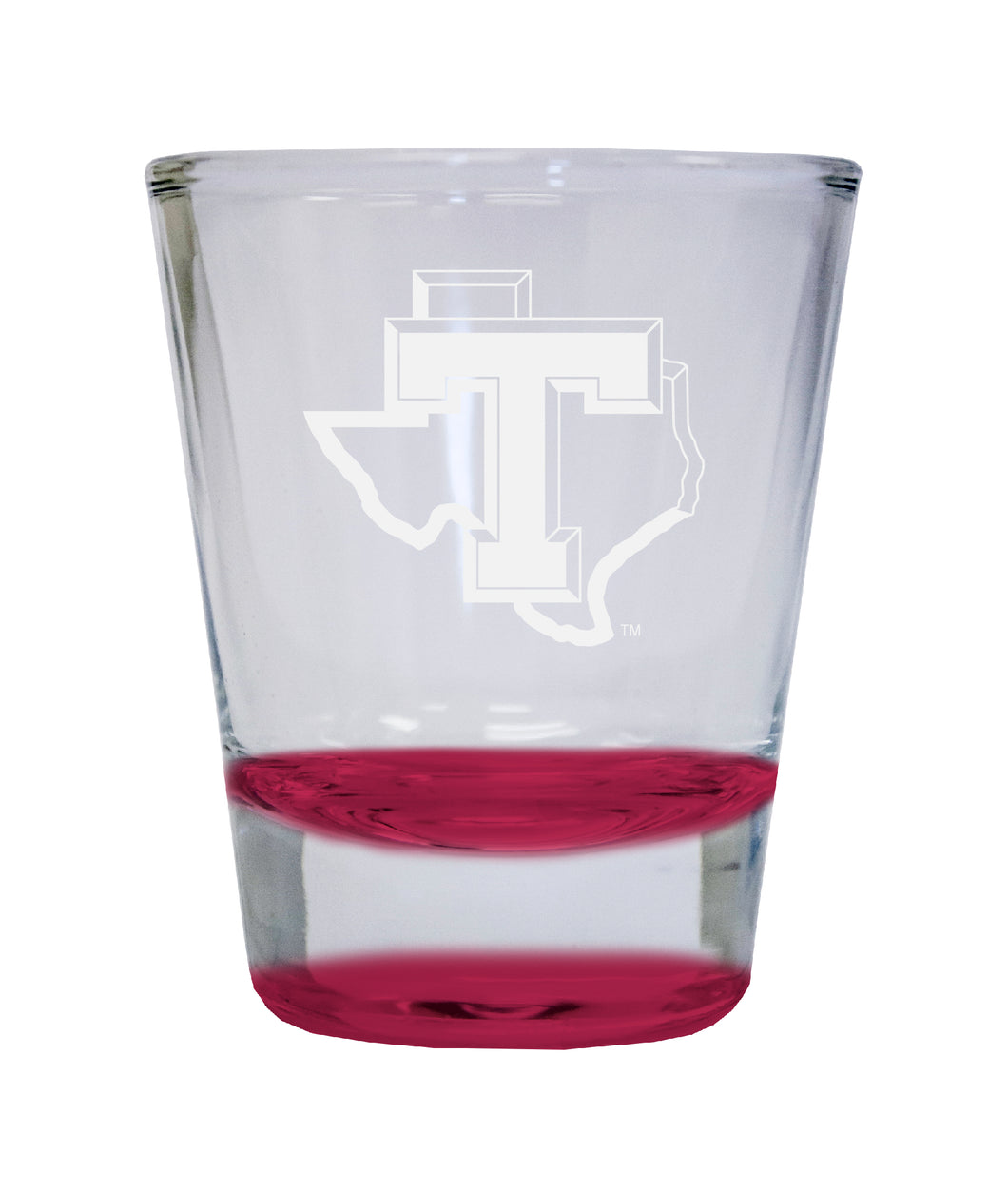 Tarleton State University Etched Round Shot Glass 2 oz Red