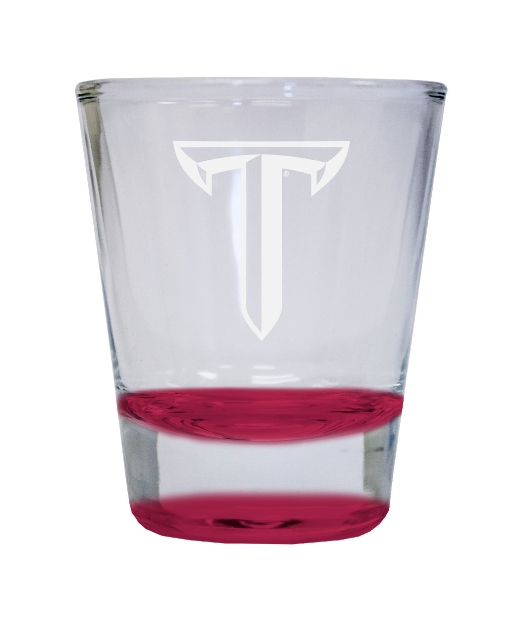 Troy University Etched Round Shot Glass 2 oz Red