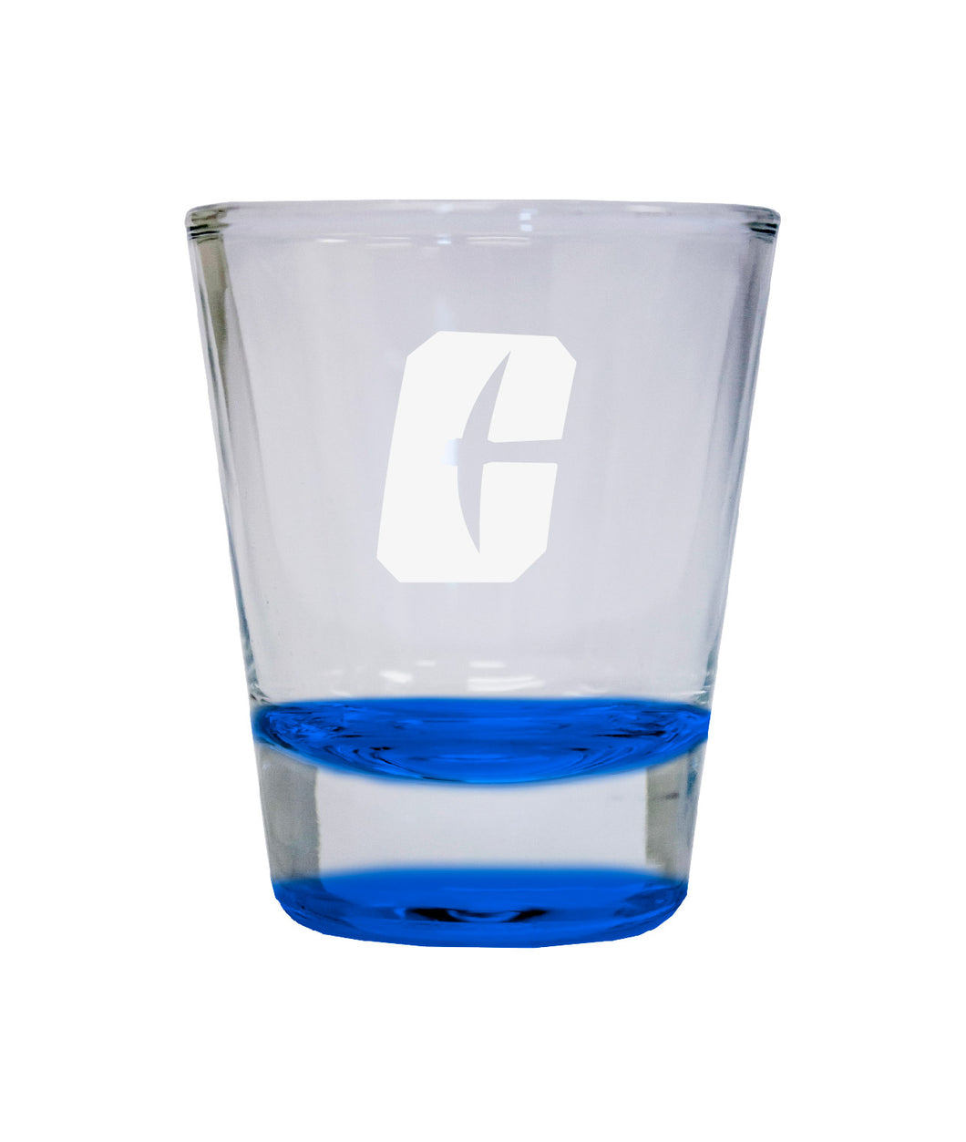 North Carolina Charlotte Forty-Niners Etched Round Shot Glass 2 oz Blue