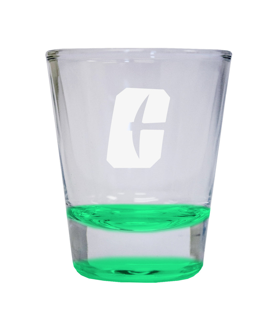North Carolina Charlotte Forty-Niners Etched Round Shot Glass 2 oz Green