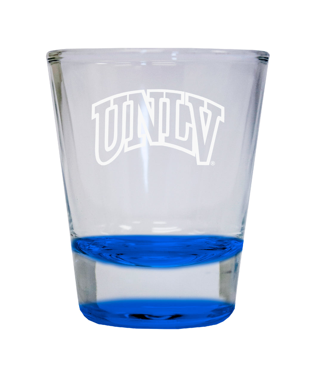 UNLV Rebels Etched Round Shot Glass 2 oz Blue