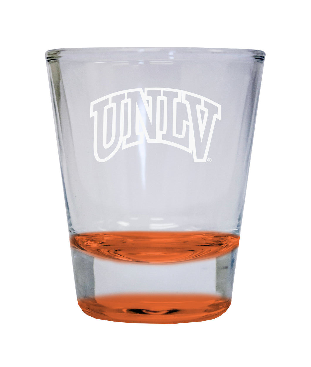 UNLV Rebels Etched Round Shot Glass 2 oz Orange