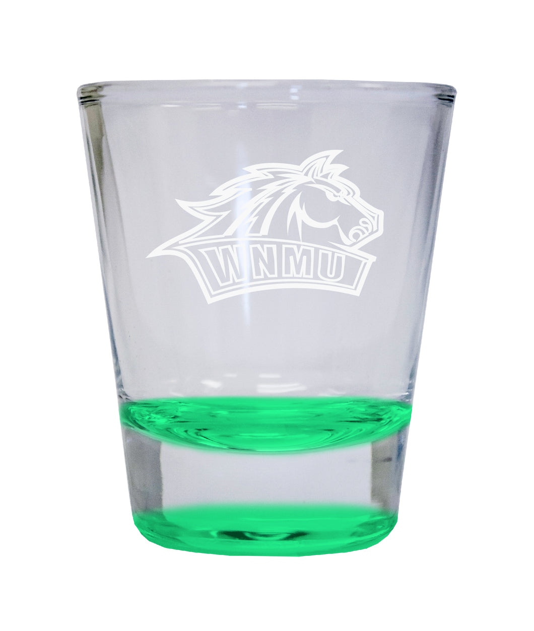 Western New Mexico University Etched Round Shot Glass 2 oz Green