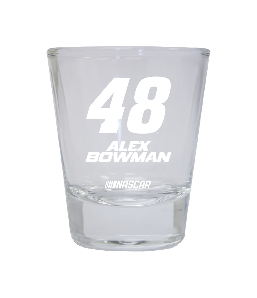 Alex Bowman #48 Nascar Etched Round Shot Glass New for 2022