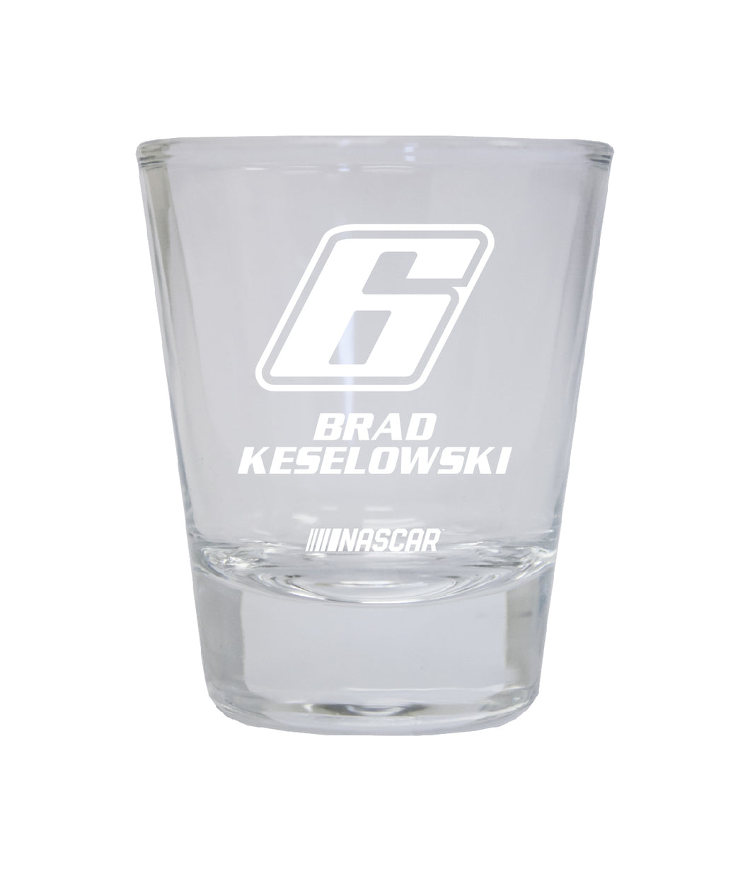 Brad Keselowski #6 Nascar Etched Round Shot Glass New for 2022