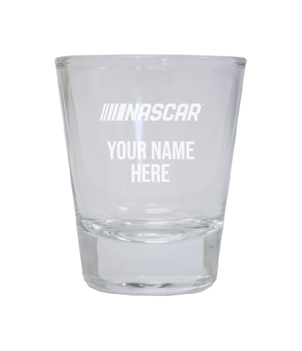 Nascar Officially Licensed Etched Round Shot Glass with Customizable Name or Message
