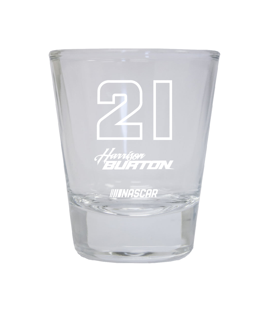 Harrison Burton #21 Nascar Etched Round Shot Glass New for 2022