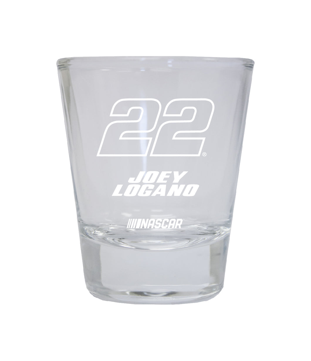 Joey Logano #22 Nascar Etched Round Shot Glass New for 2022