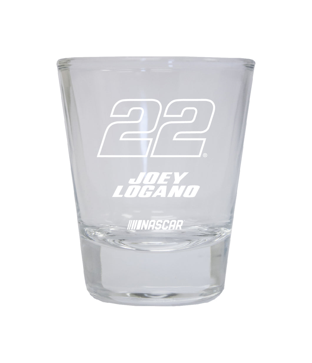 Joey Logano #22 Nascar Etched Round Shot Glass New for 2022