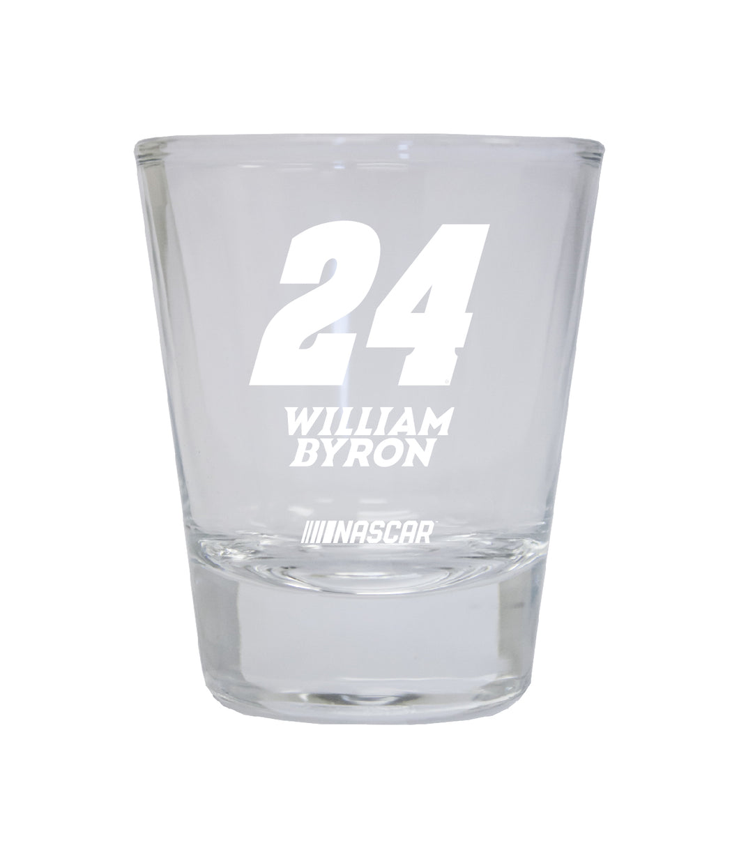 William Byron #24 Nascar Etched Round Shot Glass New for 2022