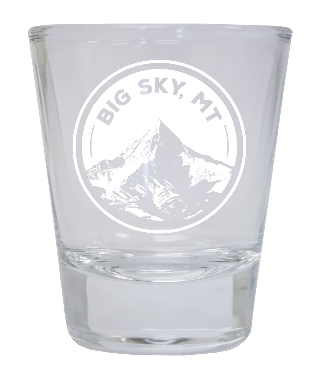 Big Sky Montana Souvenir 1.5 Ounce Engraved Shot Glass Round