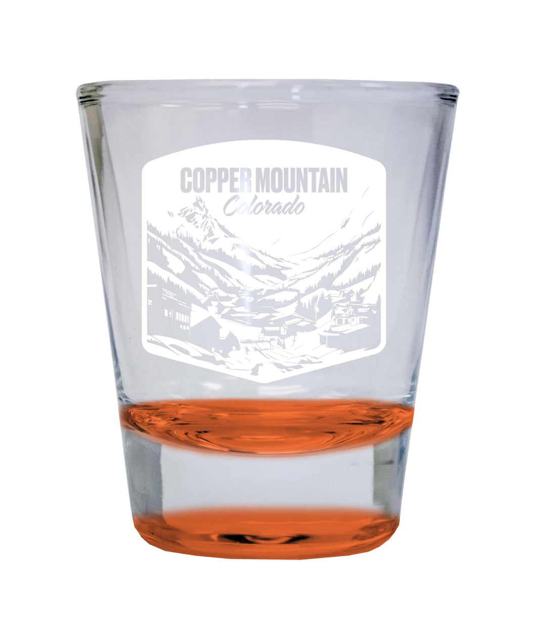 Copper Mountain Souvenir 1.5 Ounce Engraved Shot Glass Round